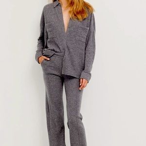 Naked Cashmere Cara Oversized Cashmere Shirt in XS, Smoke color